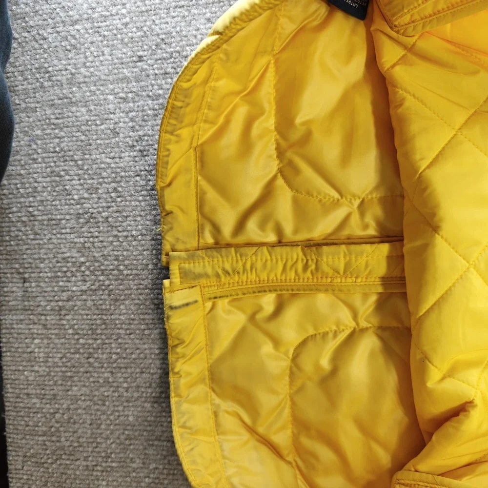 Ralph Lauren Sport Essex Crest Equestrian Vest Quilted Yellow Suede Sz Large - Picture 8 of 10